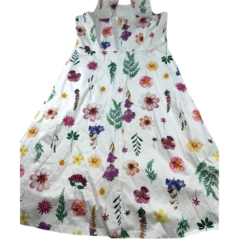 Talbots Petite Sateen Fit & Flare Dress Floral Meadow Halter Sleeveless 12P - Picture 12 of 16